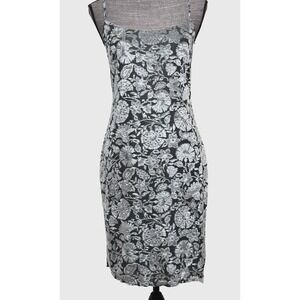 Bebe Slip Dress Sz Small Mini Velvet Burnout Silver Lined Fairy Grunge Y2K Party